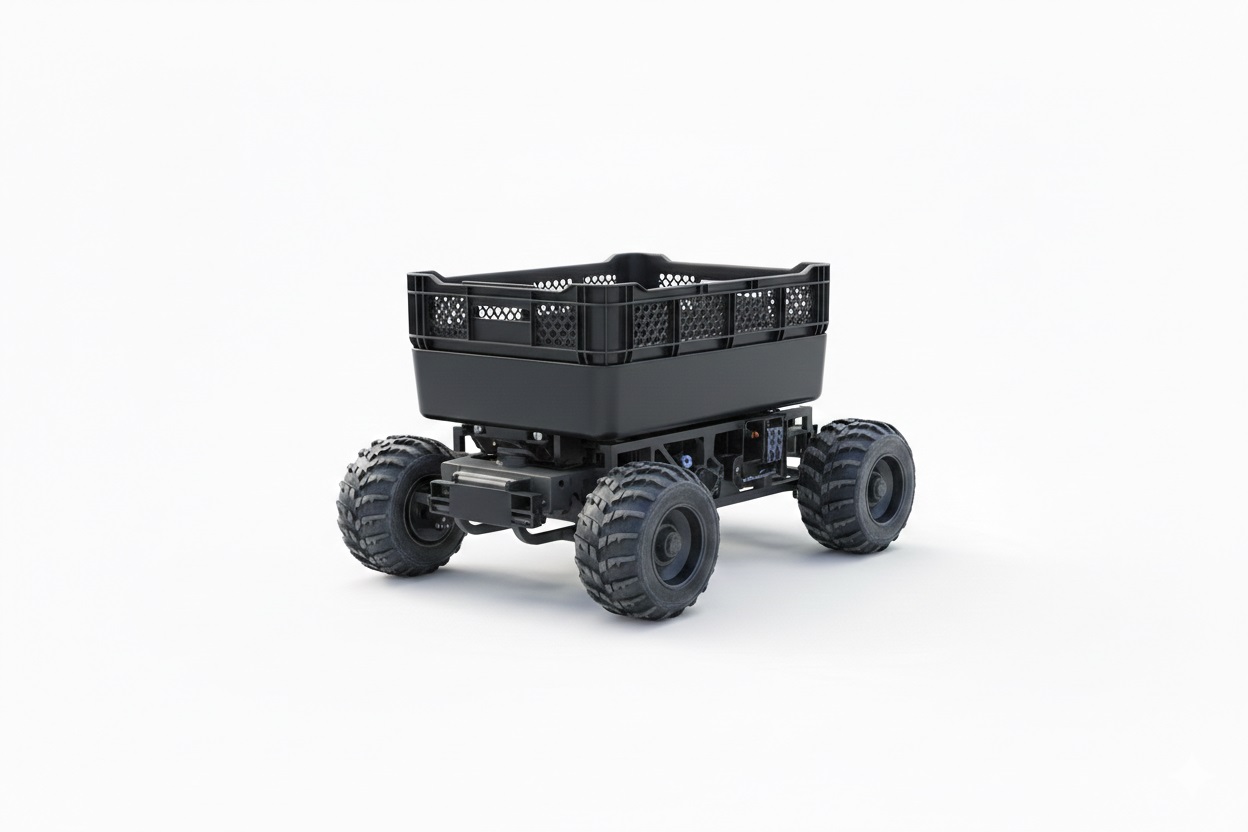 Agronomic Robotics Rover Bot all-terrain platform with cargo crate